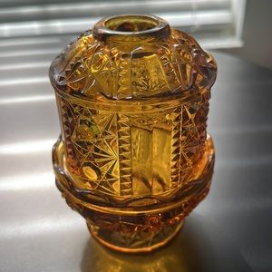 FairyLamp,Vintage,Stars&Bars,AmberGlass, hole top,TeaLight,Indiana,VotiveHolder